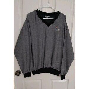 Roche Mens Golf Windbreaker Black Ans White Checked  Pullover. Size Large. B40